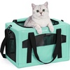image:imagePecute Cat Carrier Stable Pet Carrier with Privacy PartitionLight Blue  Safe For Car Travel Stable Steel Frame SoftSided Pet Carrier Bag For Dogs And Cats Up To 11lbs Foldable DesignLight Green