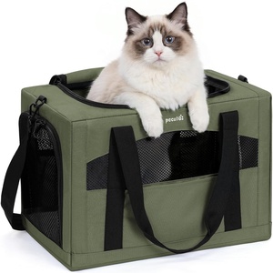 image:imagePecute Cat Carrier Stable Pet Carrier with Privacy PartitionLight Blue  Safe For Car Travel Stable Steel Frame SoftSided Pet Carrier Bag For Dogs And Cats Up To 11lbs Foldable DesignGreen