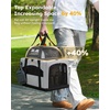 image:imagePecute Cat CarrierTop Expandable Dog Crate for Travel Green  5mm AntiCollapse Steel Frame Soft Mesh Vet Visits Foldable Travel CrateOutdoor Hammock Leakproof Pee Pad amp BowlGrey
