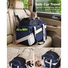 image:imagePecute Cat CarrierTop Expandable Dog Crate for Travel Green  5mm AntiCollapse Steel Frame Soft Mesh Vet Visits Foldable Travel CrateOutdoor Hammock Leakproof Pee Pad amp BowlBlue