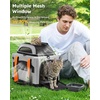 image:imagePecute Cat CarrierTop Expandable Dog Crate for Travel Green  5mm AntiCollapse Steel Frame Soft Mesh Vet Visits Foldable Travel CrateOutdoor Hammock Leakproof Pee Pad amp BowlGrey