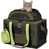 image:imagePecute Cat CarrierTop Expandable Dog Crate for Travel Green  5mm AntiCollapse Steel Frame Soft Mesh Vet Visits Foldable Travel CrateOutdoor Hammock Leakproof Pee Pad amp BowlGreen
